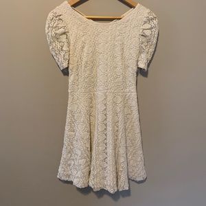 Cream lace mini dress